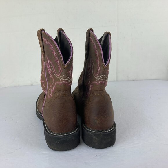 Justin Womens sz 10 Gypsy Brown Leather Western Cowboy Cowgirl Boots - Picture 4 of 6